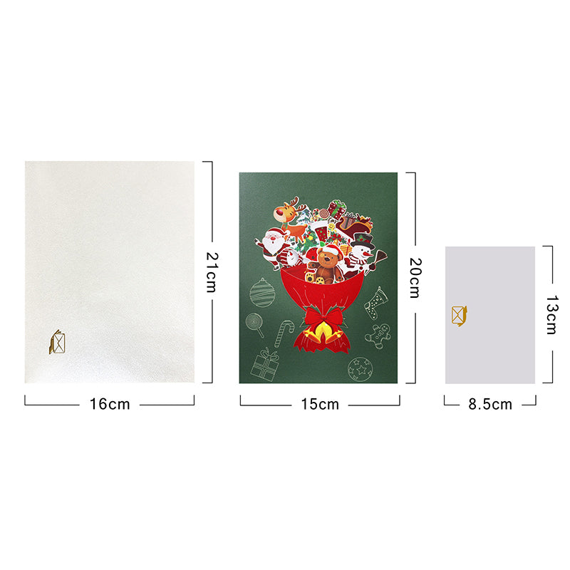 Santa & Holiday Icons Festive 3D Pop Up Christmas Card