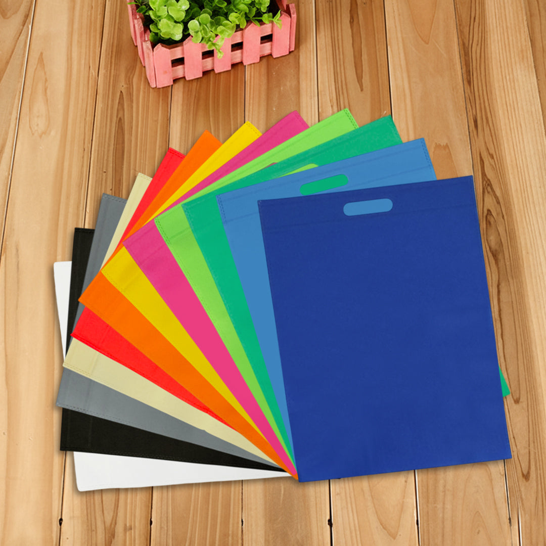 Pack of 100 Yellow Coloured 30x25cm Non-Woven Patch Handle Bags
