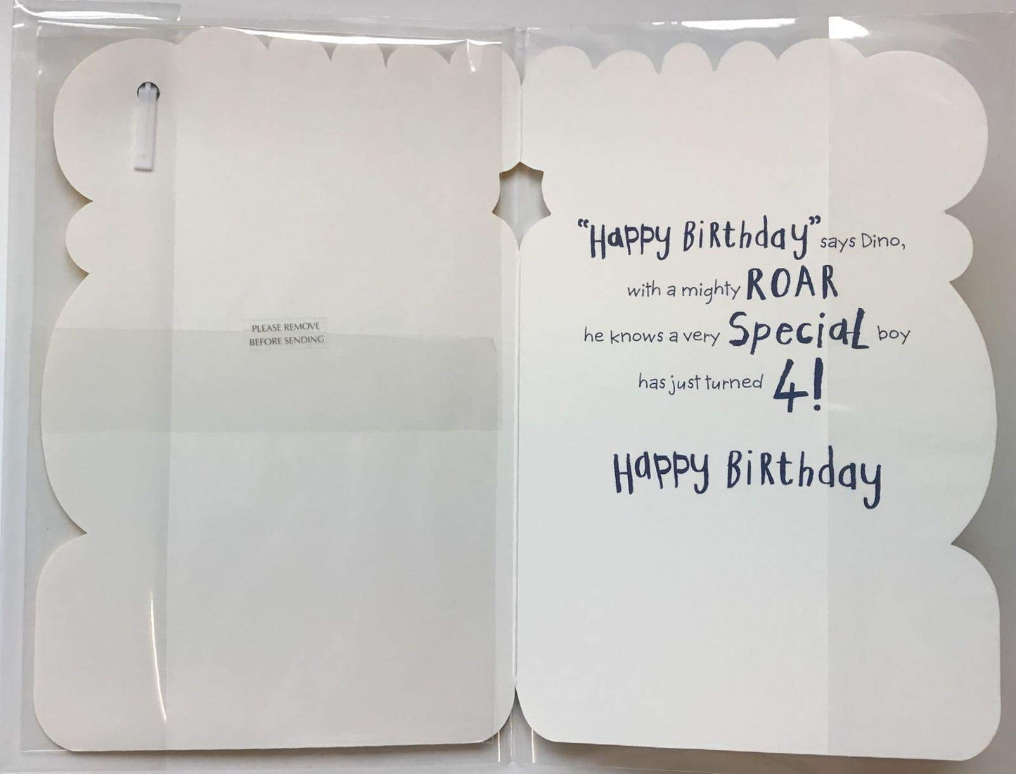 Cute Dinosaur Design 4th Birthday Card
