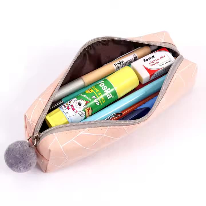 Single Colorful Canvas Student Pencil Case with Zipper