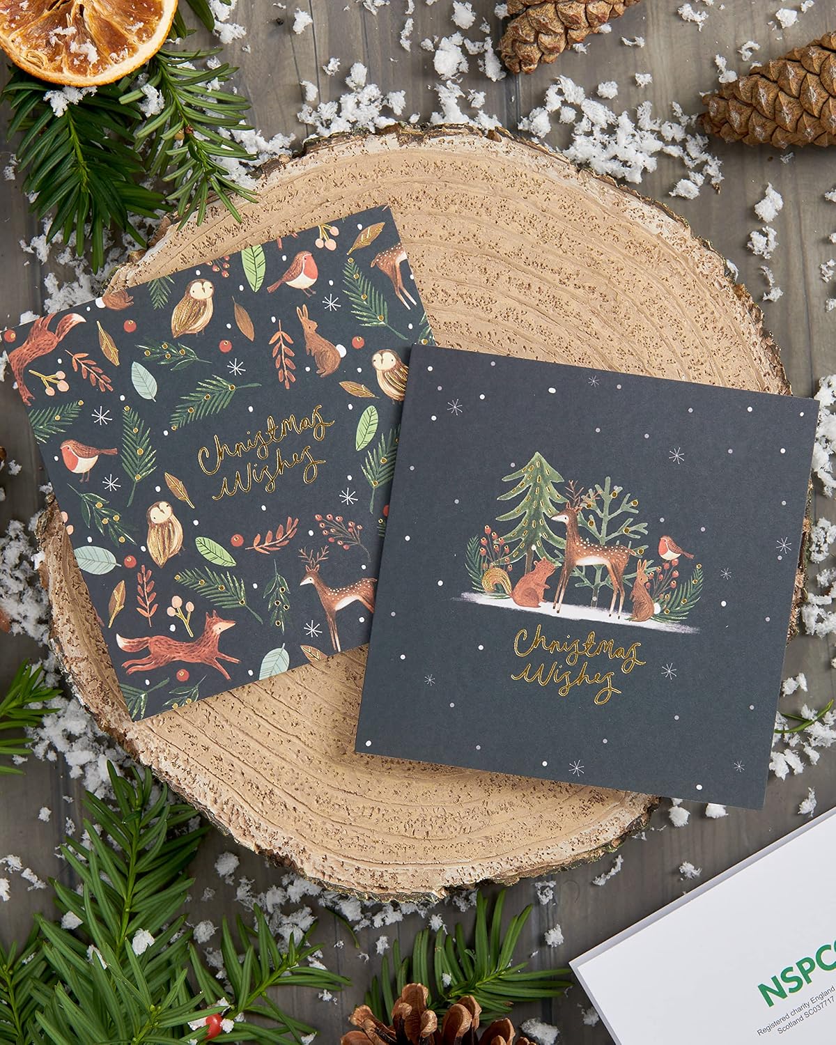 Box of 10 Winter Woodland Animals NSPCC Charity Christmas Cards with Envelopes