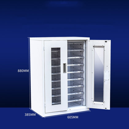 18 Clear Box Drawers Metal Cabinet with Door