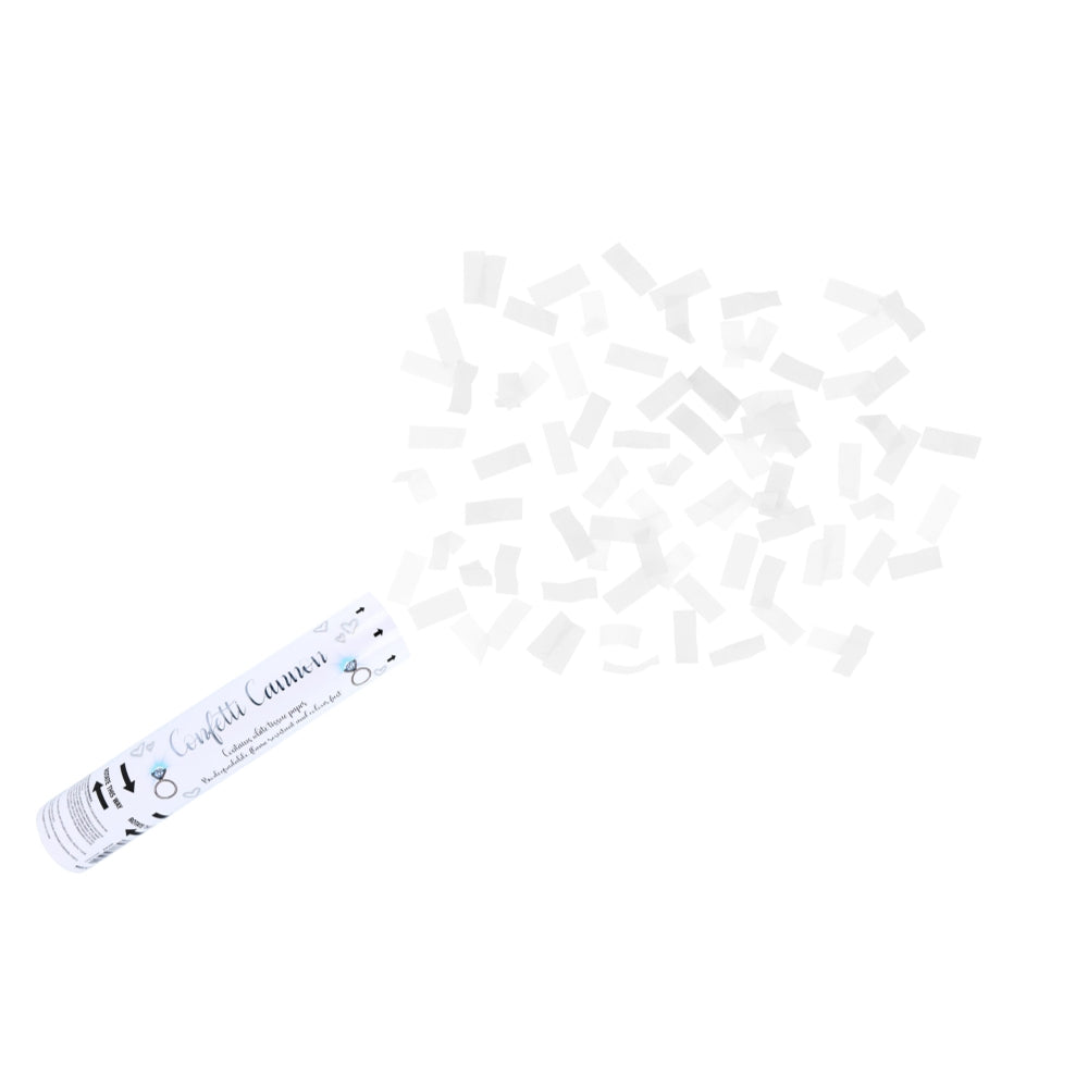Pack of 24 White Paper Confetti Shooter 20cm