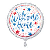 Red, White, Blue Welcome Home Round Foil Balloon 18"