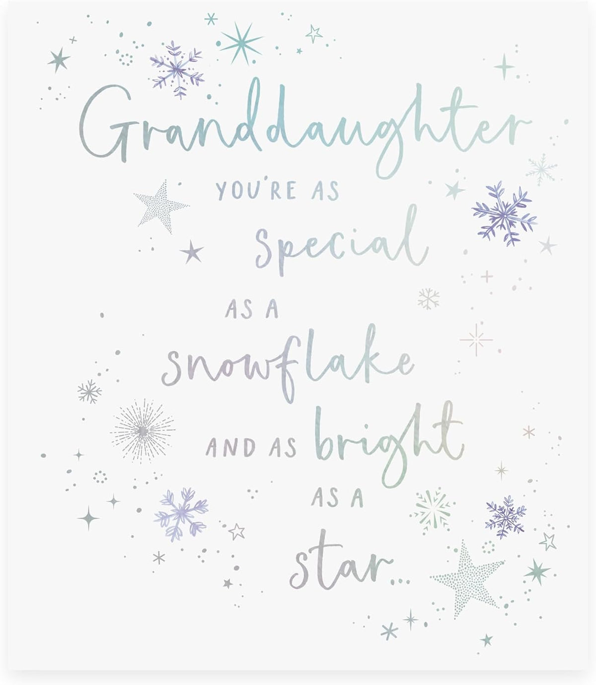 Stars and Lettering Design Granddaughter Christmas Card