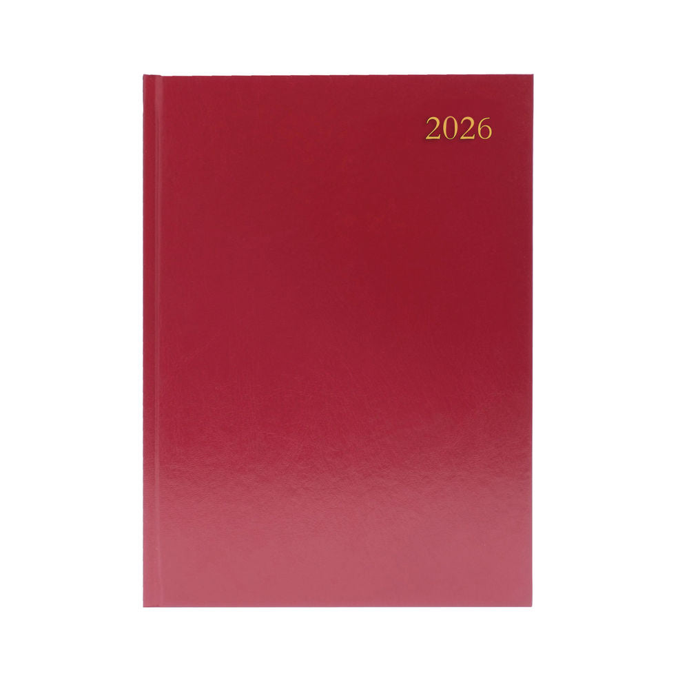 2026 A4 Day Per Page Burgundy Appointments Diary kfa41abg26