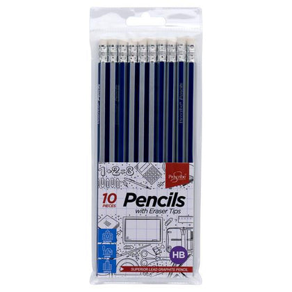 Wallet of 10 HB Rubber Tipped Pencils by Proscribe