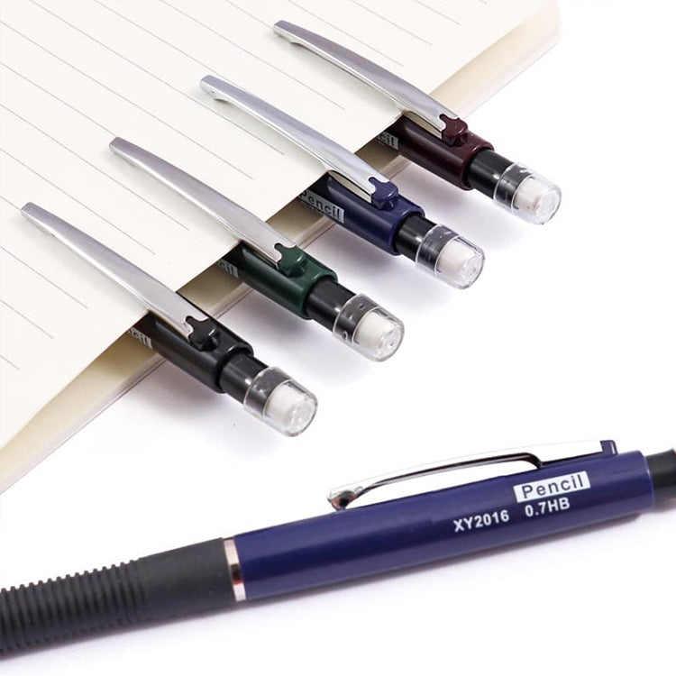 4 Sets of 0.7mm Pen-Style Mechanical Pencil and HB Lead Refills – Smooth Writing, Anti-Slip Grip