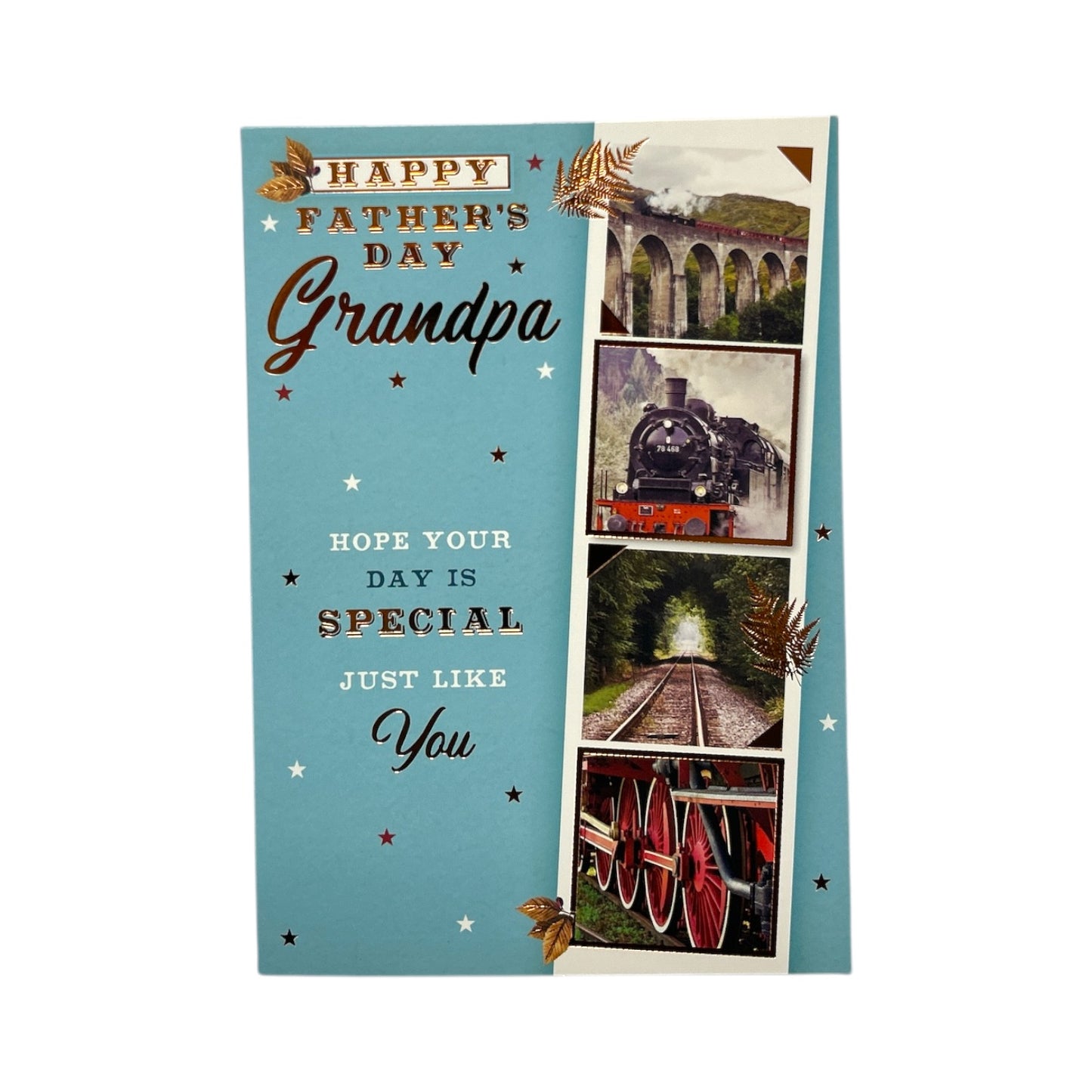 For Grandpa Vintage Style Photographic Train Design Father's Day Card