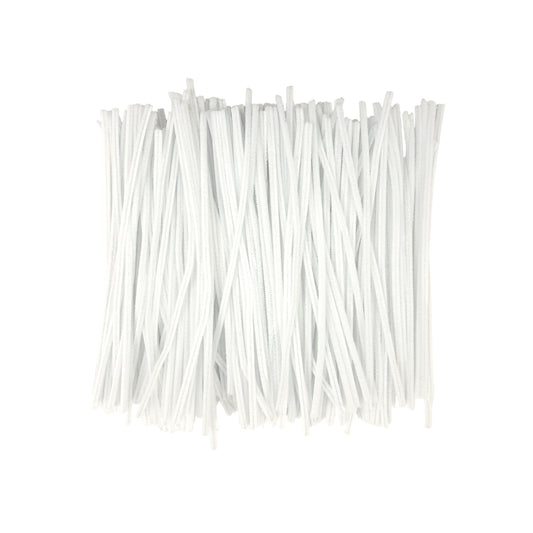 Pack of 500 White Coloured Pipe Cleaners 30cm x 6mm Craft Chenille Stems