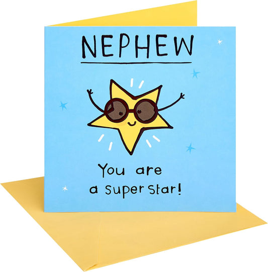 Benny Superstar Design Nephew Birthday Card