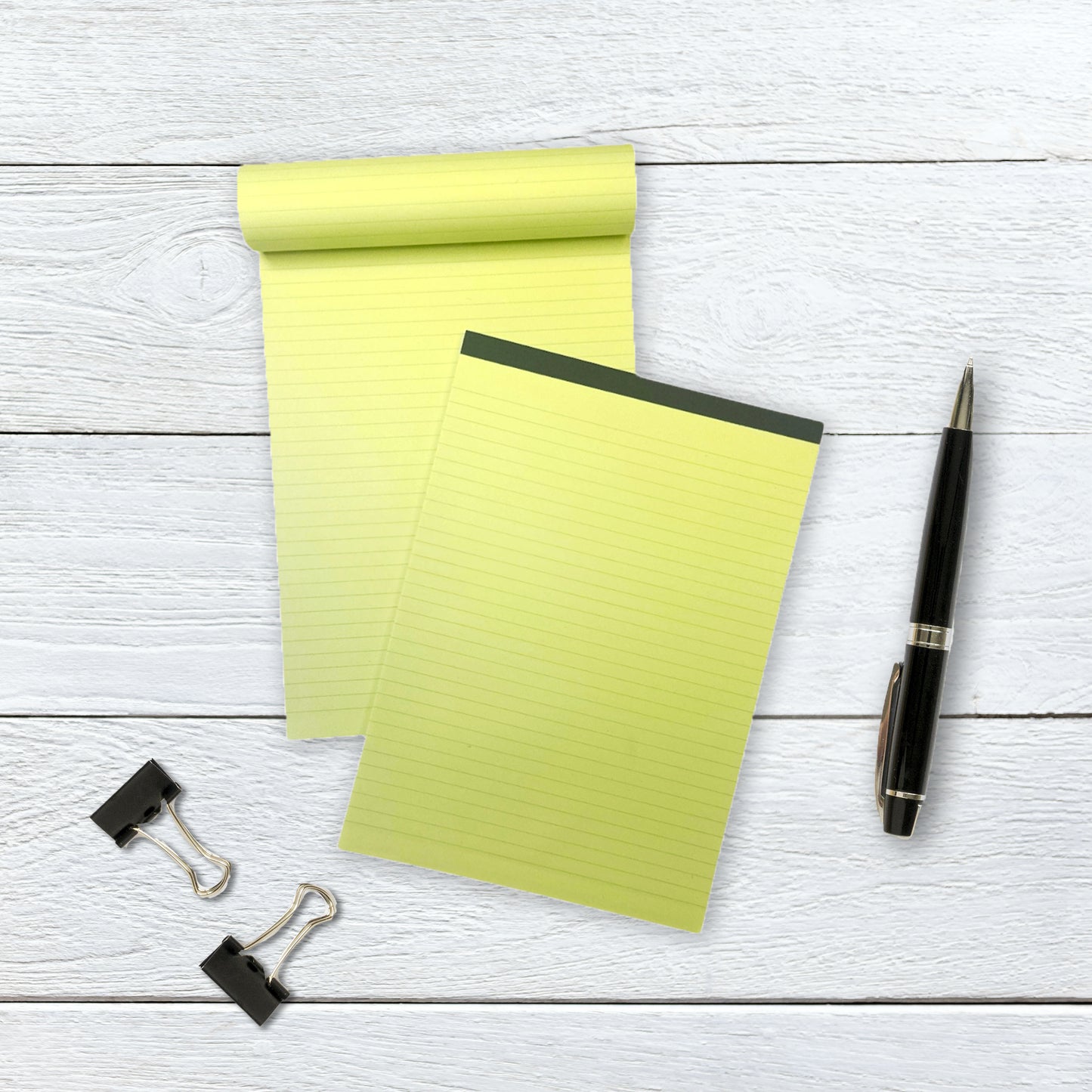 Pack of 10 160 Pages A4 Yellow Feint Ruled Board Back Memo Pads