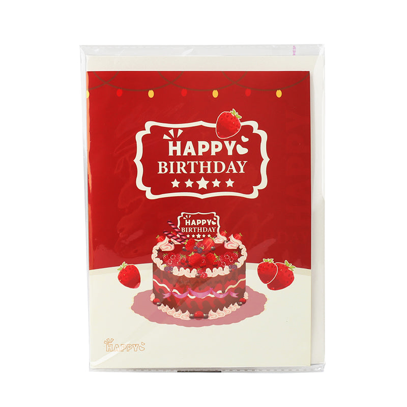 Berry Bliss 3D Birthday Cake Pop Up Card