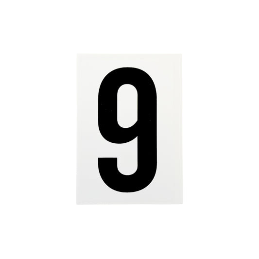 Pack of 12 Waterproof Wheelie Bin Black Number 9 Sticker