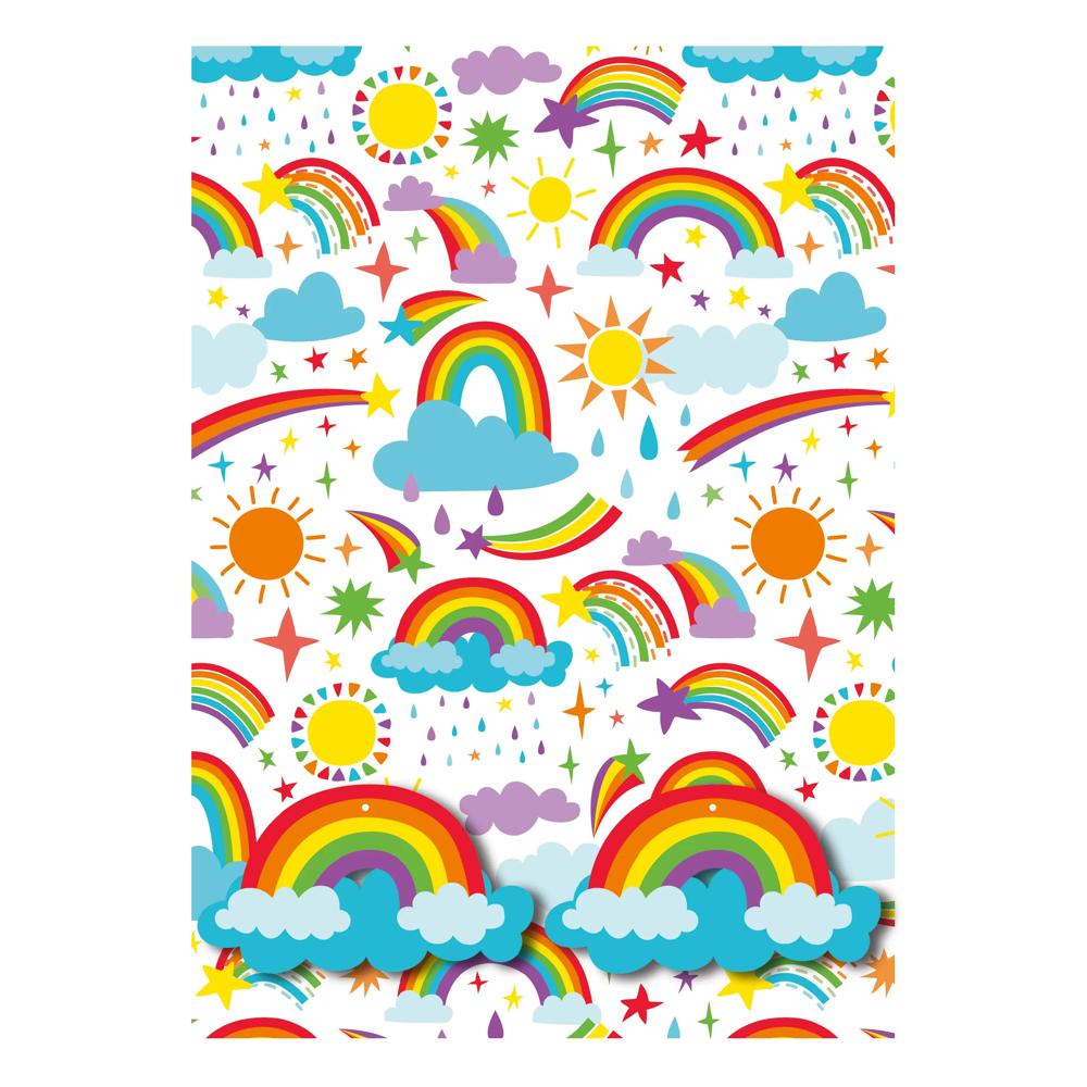 Rainbows Design Wrap 2 Sheets 2 Tags Set