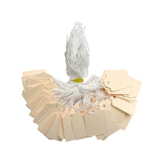 Pack of 600 Medium Ivory Strung Tags 25 x 39mm