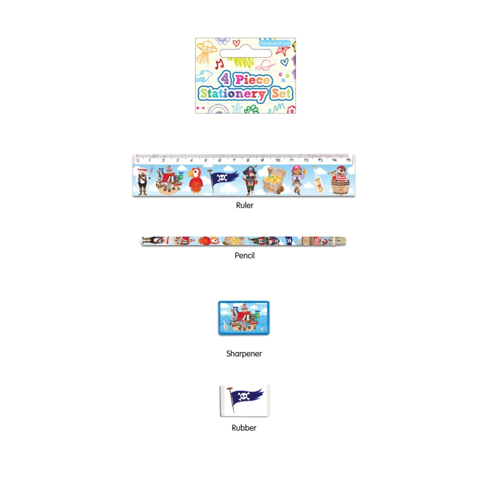 4pc Pirate Stationery Set