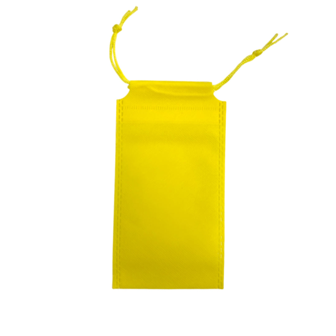 Pack of 25 Yellow Coloured 19x10cm Non-Woven Drawstring Bags