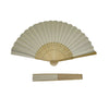 Ivory Paper Foldable Hand Held Bamboo Wooden Fan by Parev