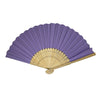 Light Purple Paper Foldable Hand Held Bamboo Wooden Fan by Parev