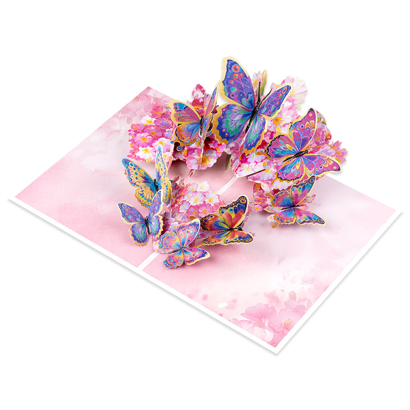 Wings of Color Cherry Blossom 3D Pop Up Greeting Card