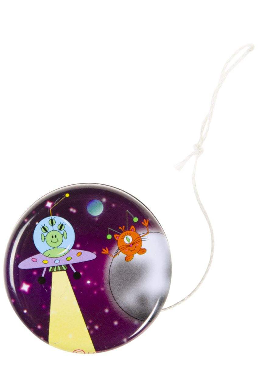 Pack of 12 Metal Yo-Yo Space Theme Return Tops