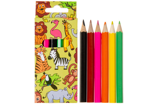 6 Pieces Wild Animals Colored Pencils 9cm