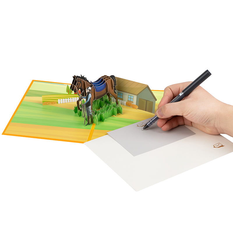 Barnside Bond Horse & Rider 3D Pop Up Greeting Card