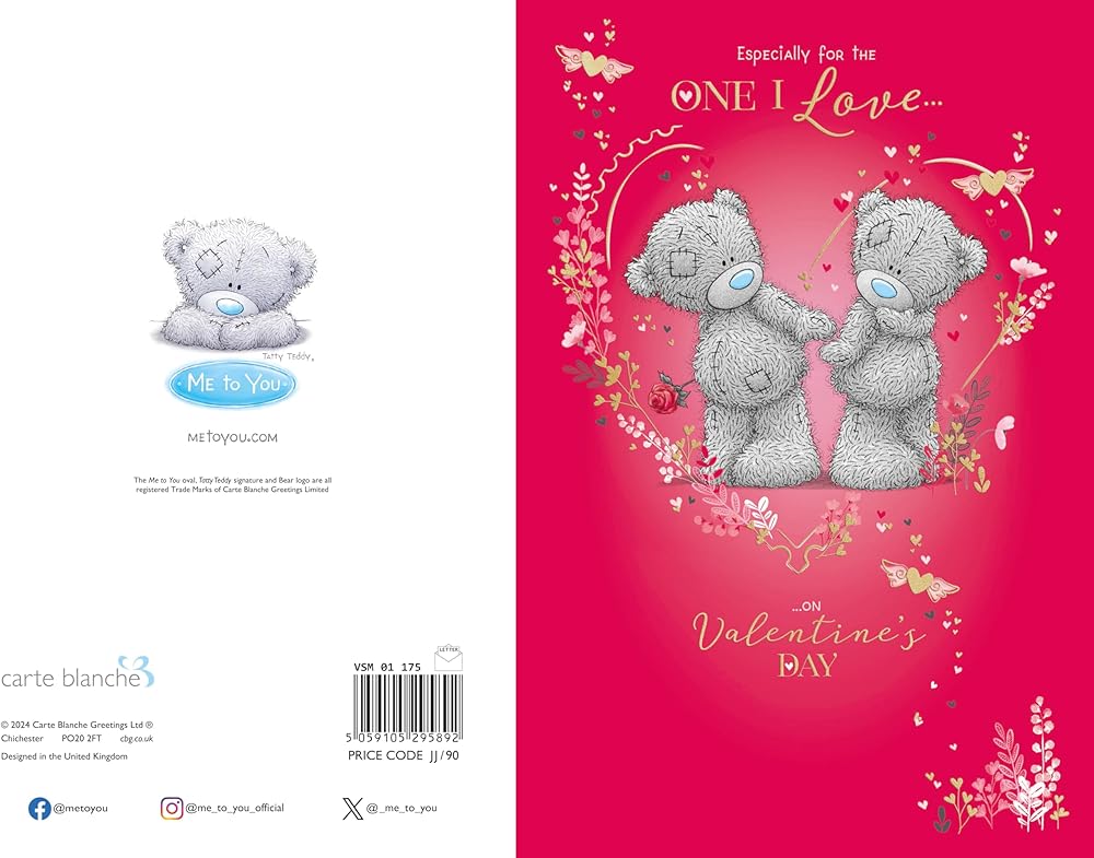 Bears With Rose One I Love Valentine's Day Card