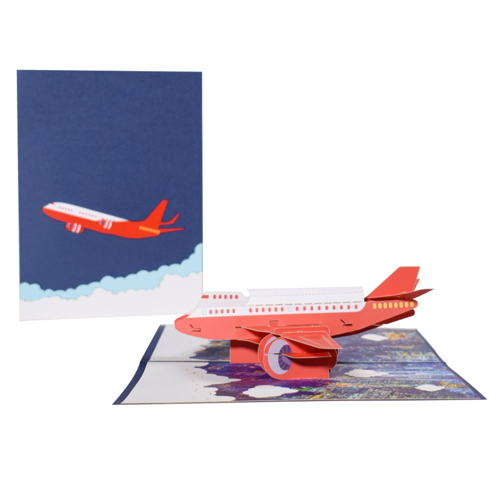 Airplane Skyward Sprint 3D Pop Up Greeting Card - Birthday Holiday Eve ...