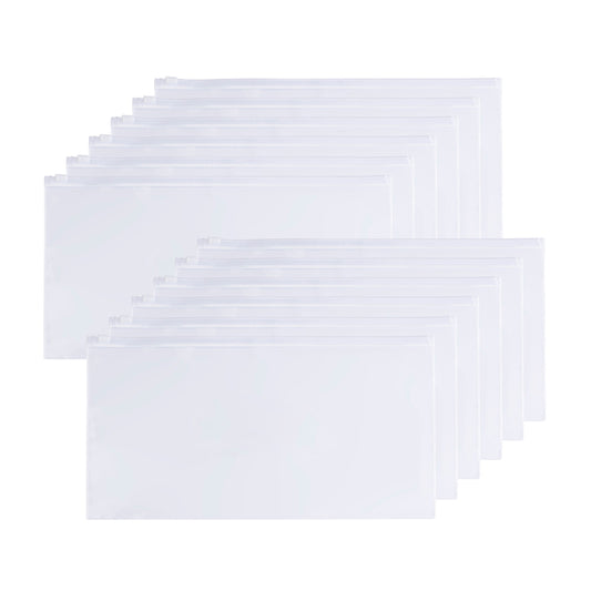 Pack of 12 DL Clear Zippy Bags with White Zip