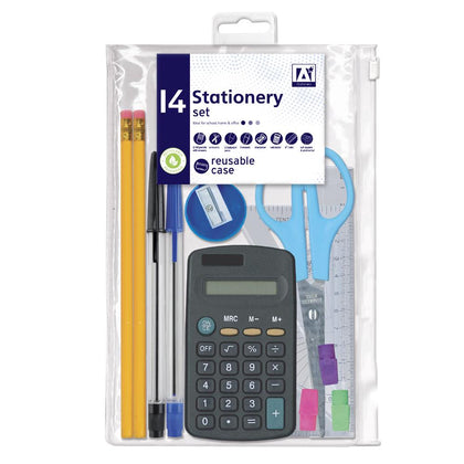 Pack of 14 Stationery Set in Reusable Case