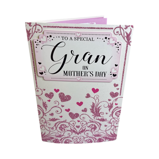 To A Special Gran Classic Mini Pink Hearts Design Mother's Day Boxed Card