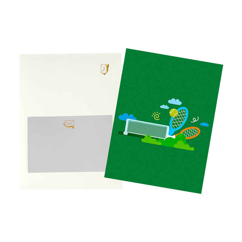 Tennis Game, Set, Snack! Cookie vs Apple Pop Up Card