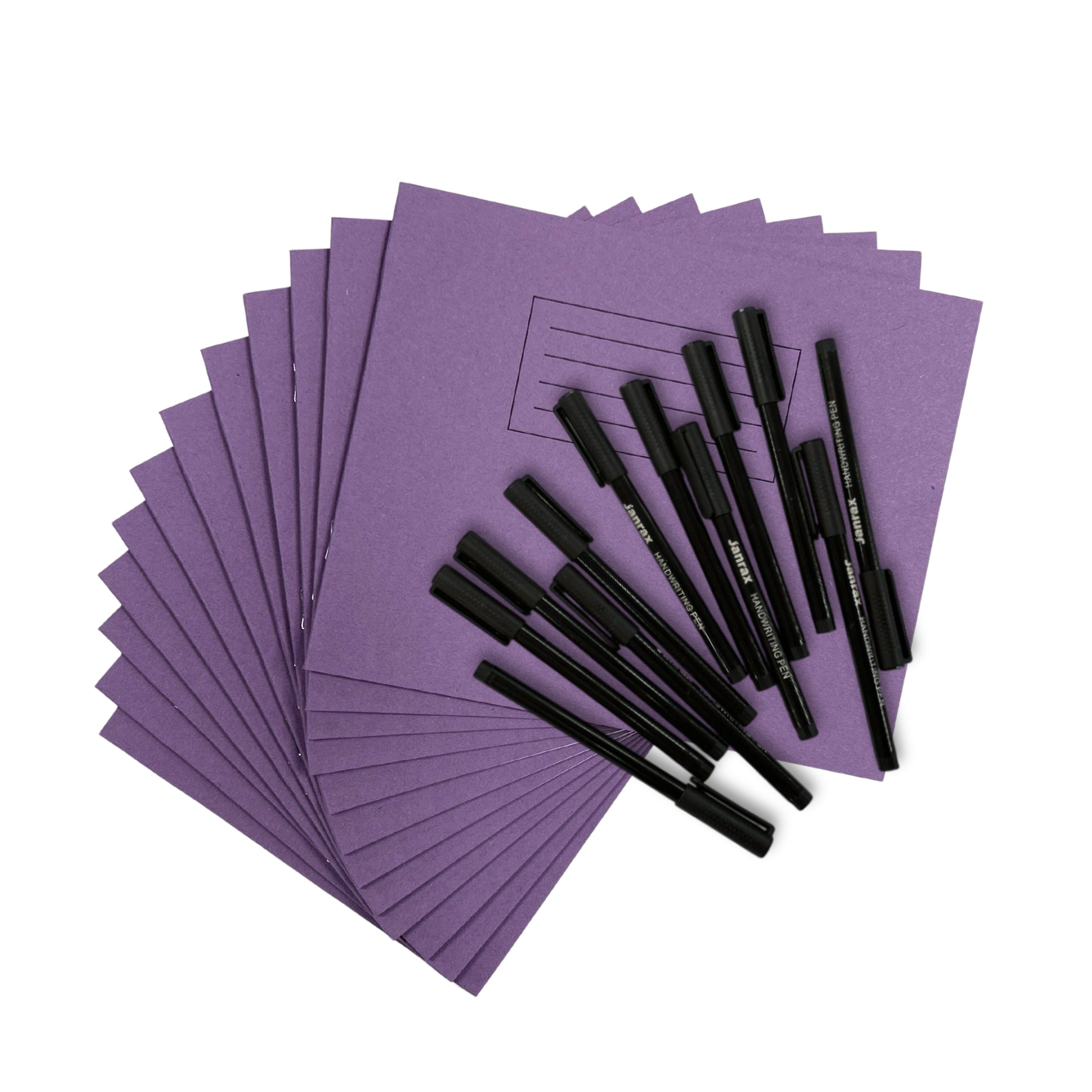 Set of 12 165x200mm Handwriting Books with 12 Black Handwriting Pens ...