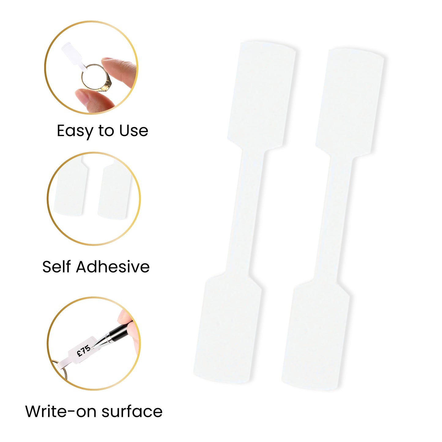 Pack of 1080 White Jewellery Labels 10x60mm