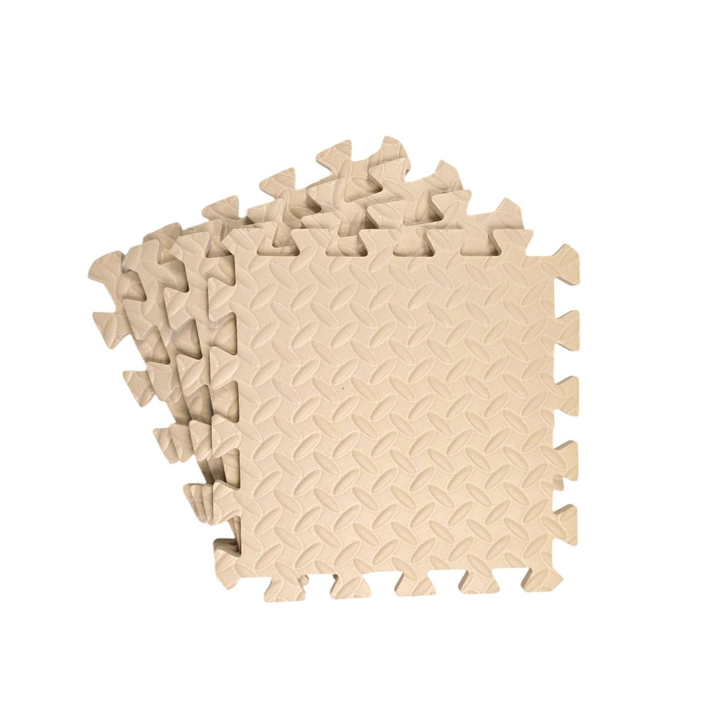 Pack of 4 30x30cm Beige Coloured 1cm Thick EVA Foam Mats