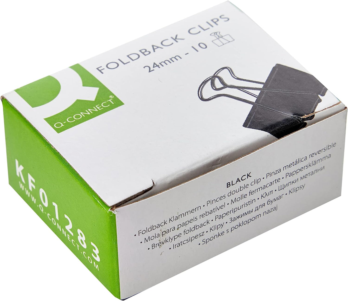 Q-Connect Foldback Clip 24mm Black (Pack of 10) KF01283