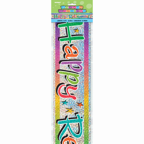 12ft Happy Retirement Prism Banner