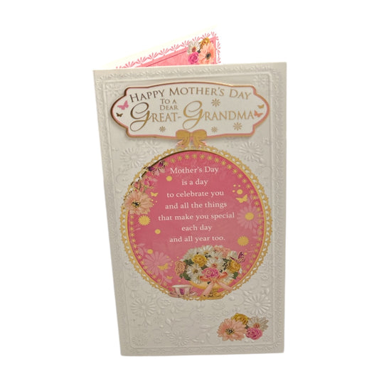 To A Dear Great Grandma Flowers Design Mother's Day Card