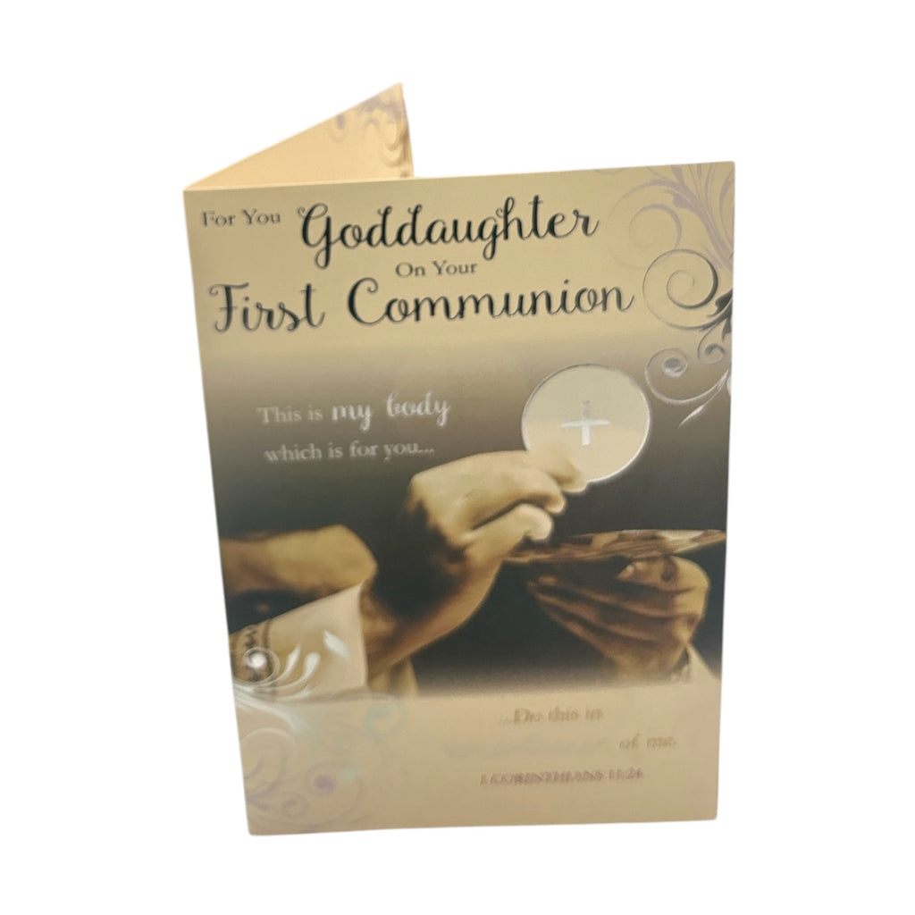 For You Goddaughter First Communion Cross Design Religious Card– Choice ...