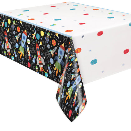 Outer Space Rectangular Plastic Table Cover, 54