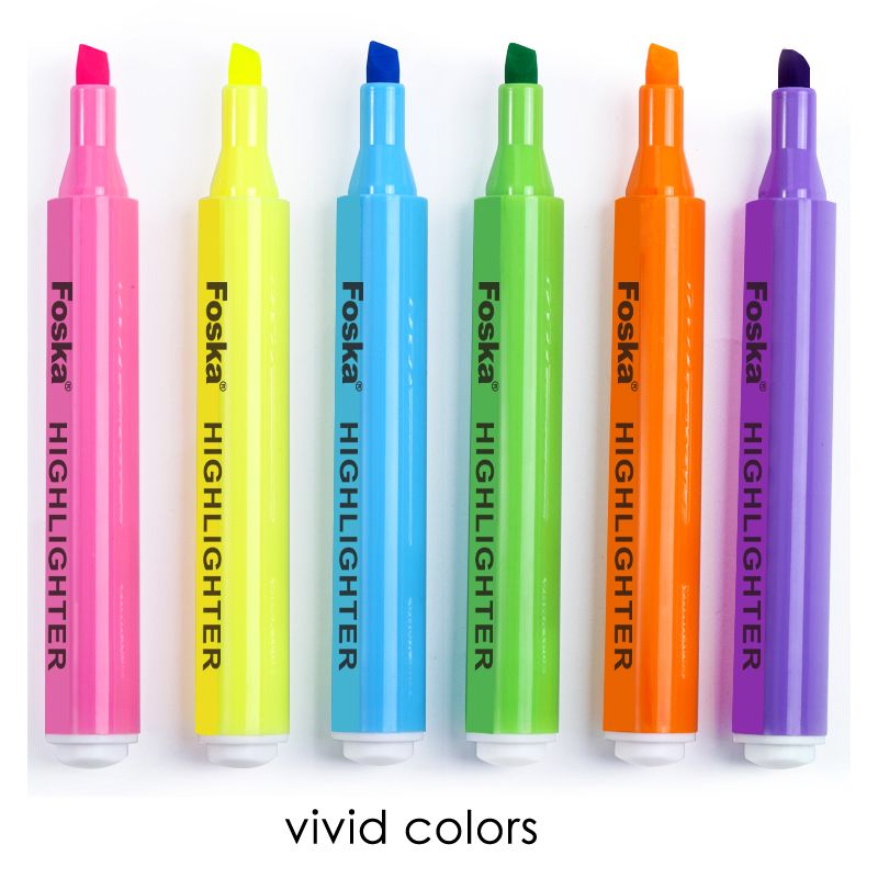Pack of 6 Colour Highlighter Marker Pens
