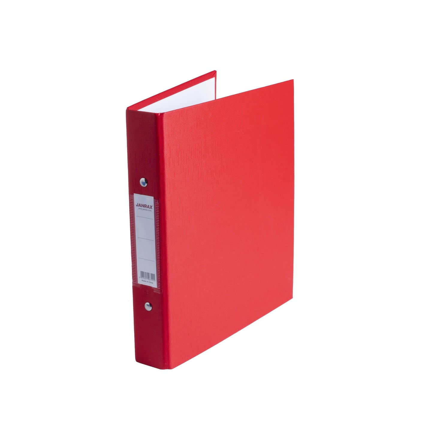 Pack of 3 A5 Red Paper Over Board Ring Binders by Janrax