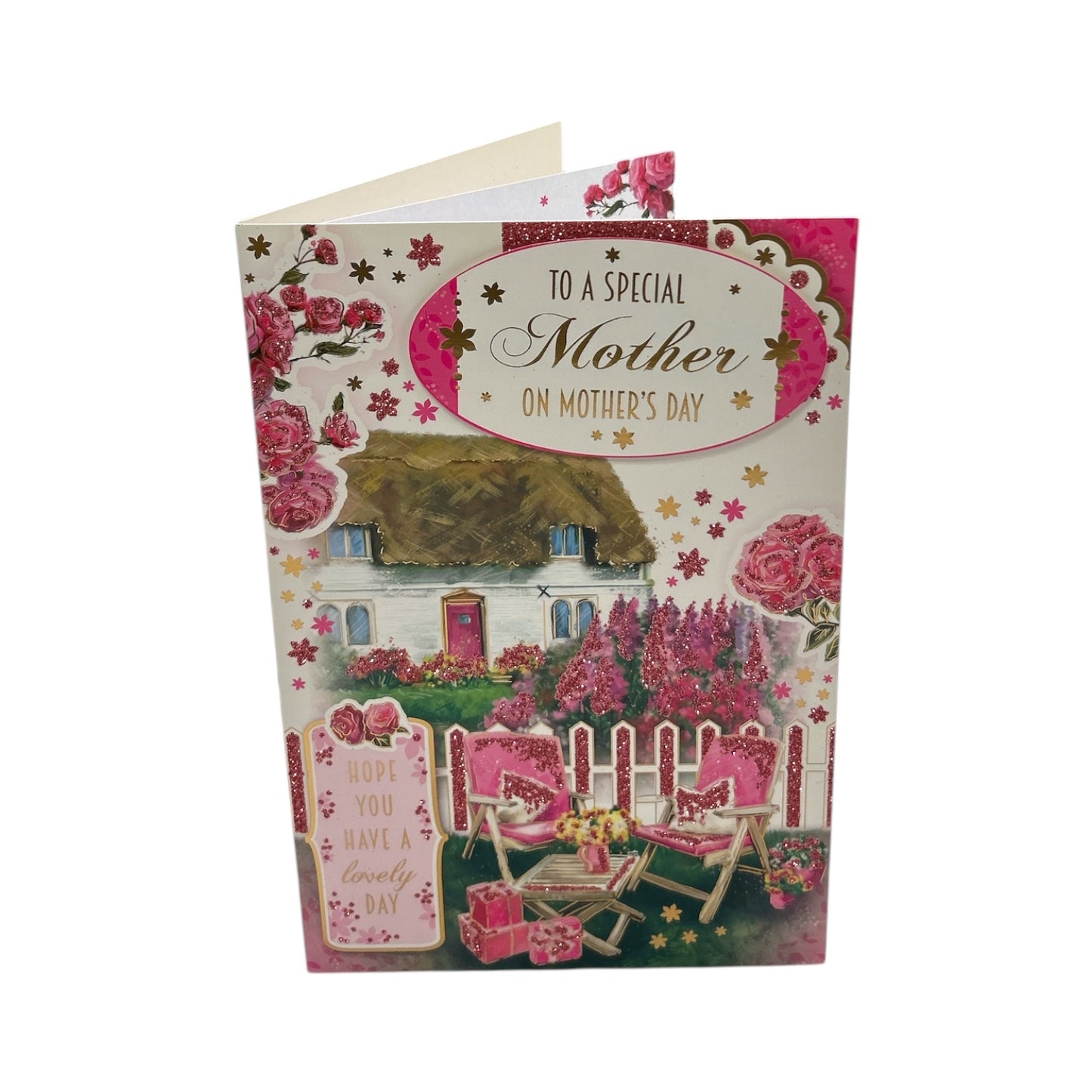 To A Special Mother Beautiful House and Pink Flowers Design Mother's Day Card