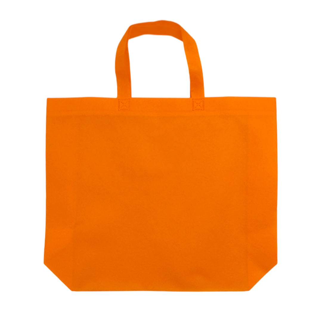 Pack of 100 Orange Coloured 35x25x10cm Non-Woven Bags with Handle
