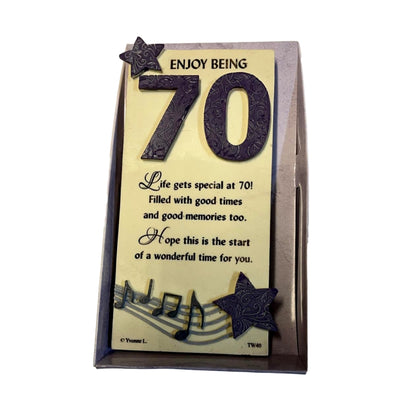 70th Birthday Timeless Words Plaque