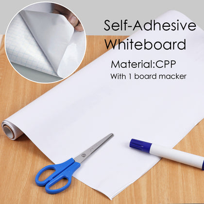 Self Adhesive Whiteboard Roll with White board marker- 45cm x 2m