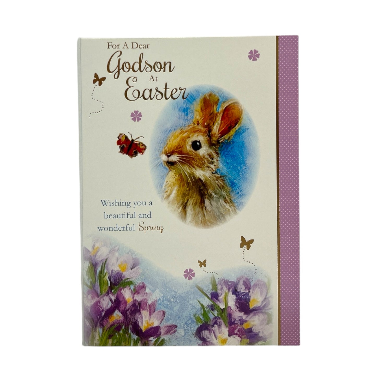 For A Dear Godson Cute Rabbit Floral Design Easter Card