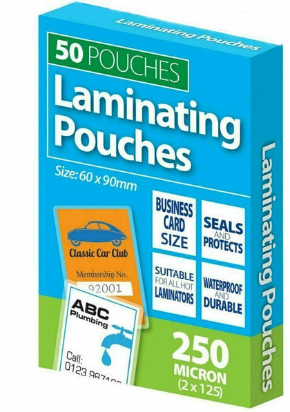 Pack of 50 Laminating Business Card Pouches
